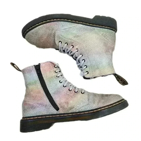 Dr. Martens 1460 AirWare Leather Sparkley High Top Combat Boots, Women's 5M - Picture 1 of 6